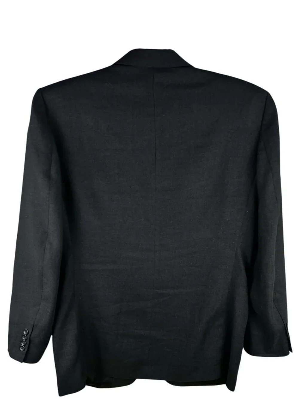John Ashford Mens Classic Sport Coat Blazer 3 Button Black Linen Poly Blend 42R